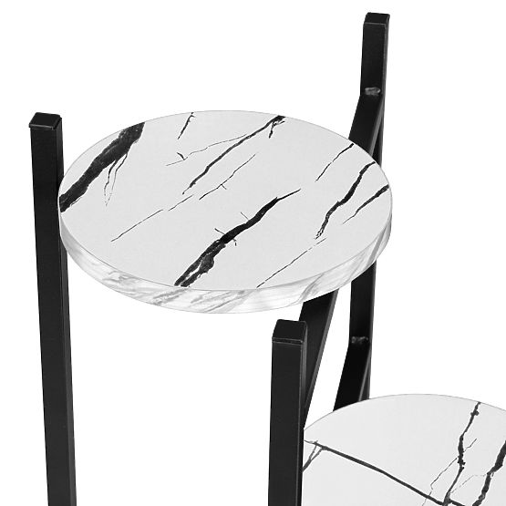 Metal Plant Stand TRETORRI White Marble