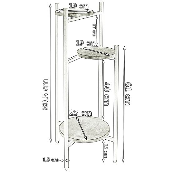 Metal Plant Stand TRETORRI White Marble