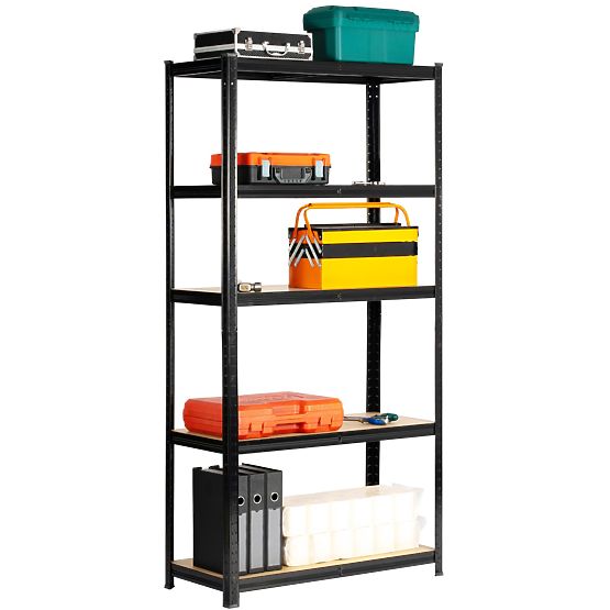 METAL SHELF 90x40x180 BLACK