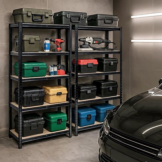 METAL SHELF 90x40x180 BLACK