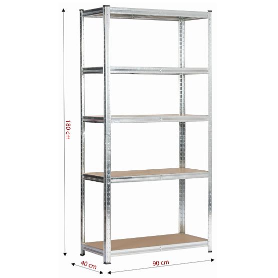 METAL SHELF 90x40x180 SILVER