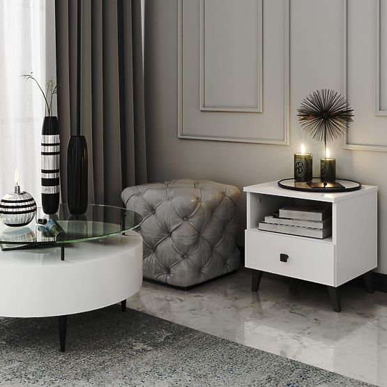 MOBI K-01 WHITE BLACK CHEST OF DRAWERS