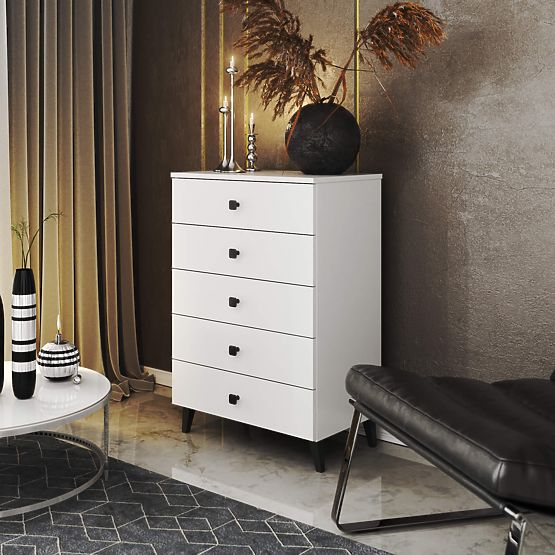 MOBI K-05 WHITE BLACK CHEST OF DRAWERS