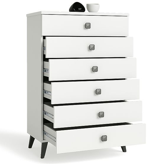 MOBI K-06 WHITE BLACK CHEST OF DRAWERS