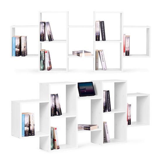 Modern Hanging Shelf with 8 Shelves White