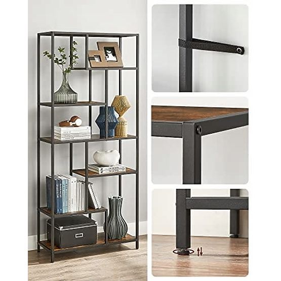 Modern Living Room Bookshelf with 6 Shelves