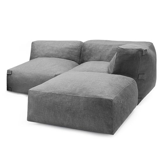Modular Garden Corner Sofa Vacuum I with Cover, Gray
