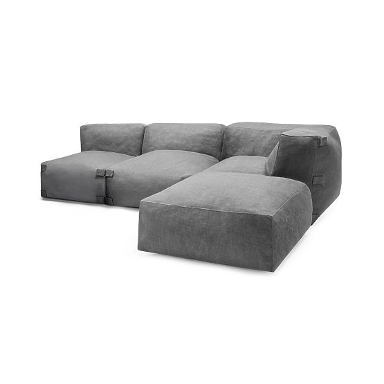 Modular Garden Corner Sofa Vacuum III with Cover, Gray