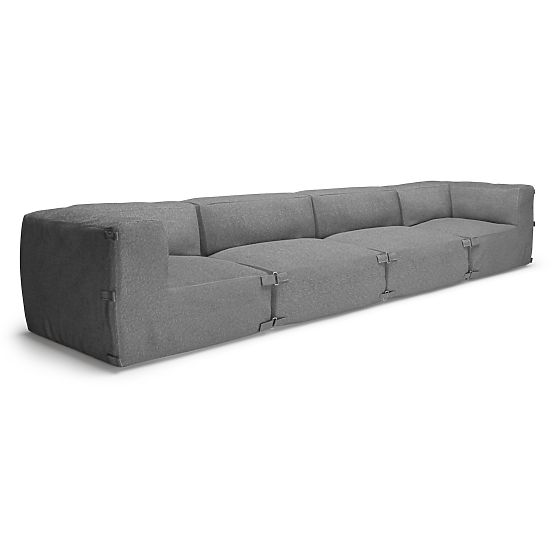Modular Garden Corner Sofa Vacuum V with Cover, Gray