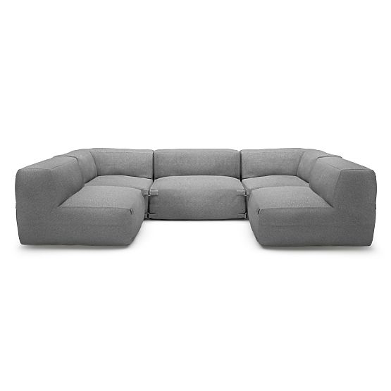 Modular Garden Corner Sofa Vacuum Vll with Cover, Gray