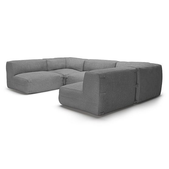 Modular Garden Corner Sofa Vacuum Vll with Cover, Gray