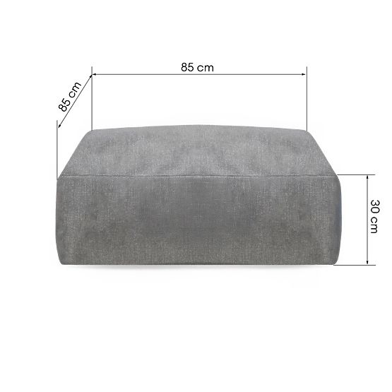 Modular Pouf for Vacuum Garden Corner Sofa with Cover, Gray
