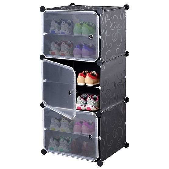 Modular Shoe Cabinet Wardrobe Pola Black