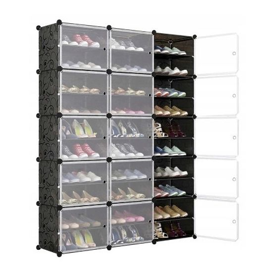 Modular Shoe Cabinet Wardrobe Pola Black