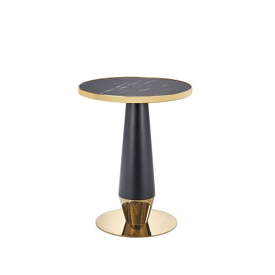 MOLINA Round Table, Black Marble / Black / Gold (2p=1pc)