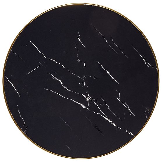 MOLINA Round Table, Black Marble / Black / Gold (2p=1pc)
