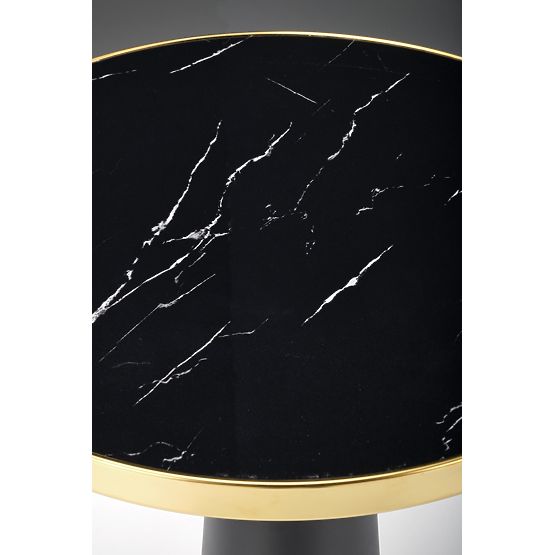 MOLINA Round Table, Black Marble / Black / Gold (2p=1pc)