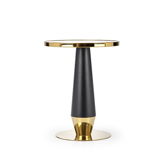 MOLINA Round Table, Black Marble / Black / Gold (2p=1pc)