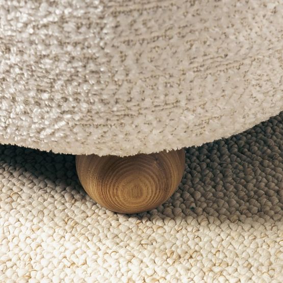 Monroe Relaxation Chair Beige/Natural, Rounded Shapes, Ball Legs