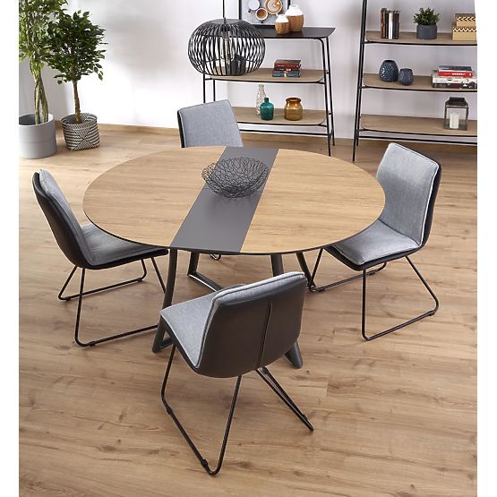 MORETTI Extendable Table Top - Golden Oak / Grey, Legs - Anthracite