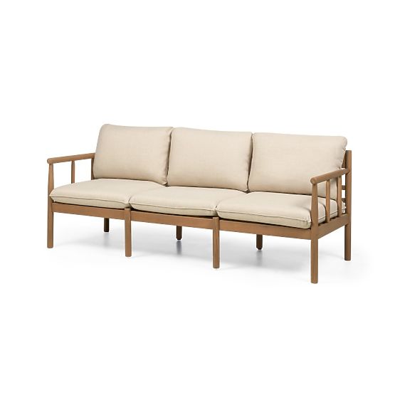 Mortlake Garden Furniture Set Eucalyptus Wood FSC, Teak Look, Light Beige
