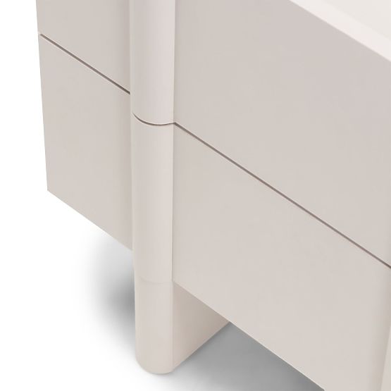 Moss Nightstand in Cashmere, Rounded