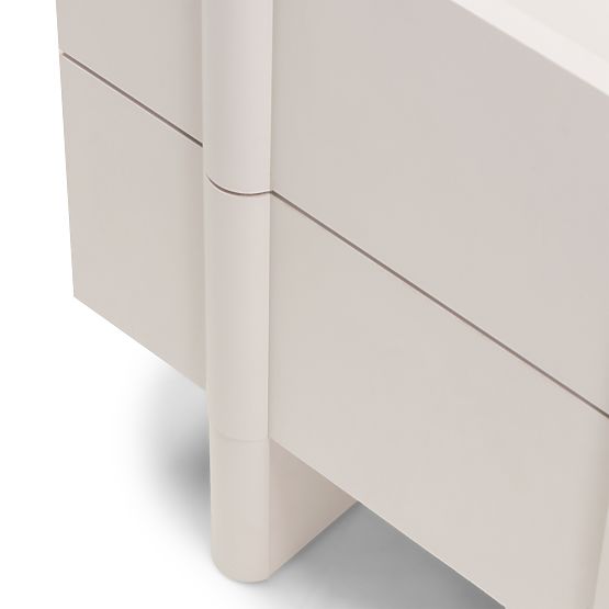 Moss Nightstand in Cashmere, Rounded