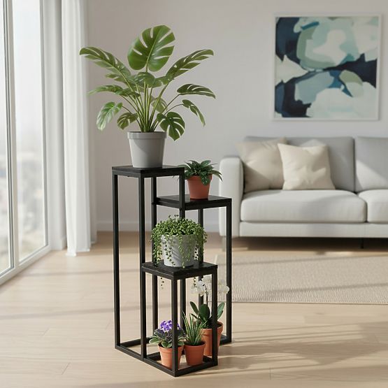 Munir Black Marble Plant Stand