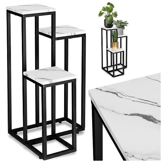 Munir White Marble Plant Stand