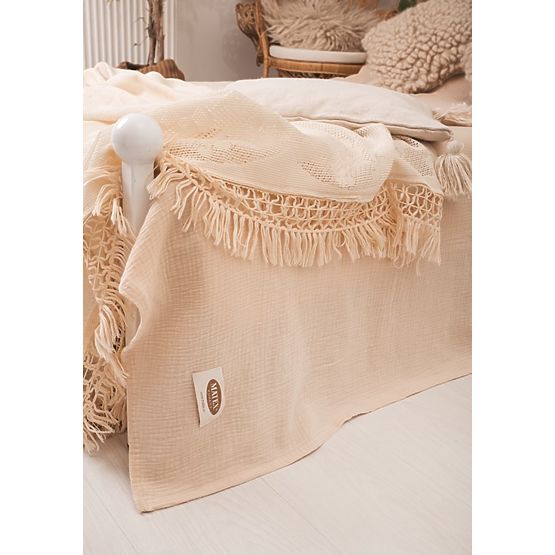 Muslin bedspread 210x240 beige