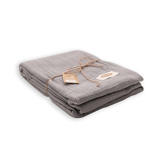 Muslin bedspread 210x240 dark grey