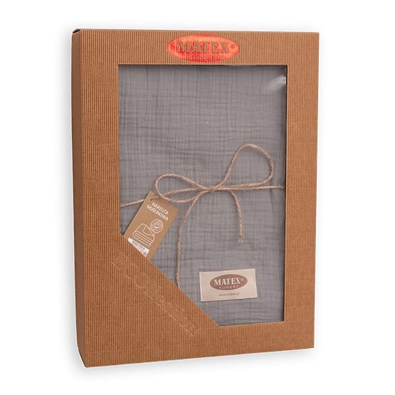 Muslin bedspread 210x240 dark grey