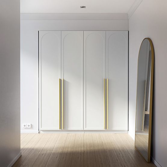 Neroli Wardrobe Door, 45.6 cm, Arched Panel, White, Left