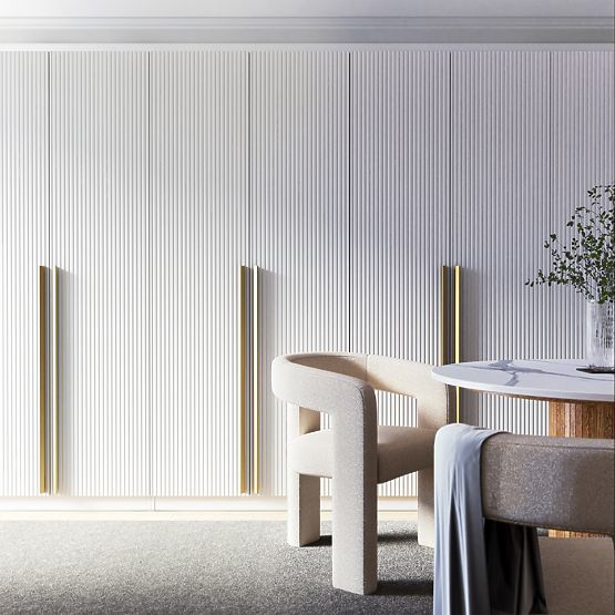 Neroli Wardrobe Door, 45.6 cm, Simple Grooves, White