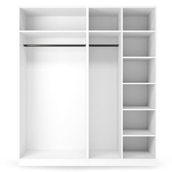 Neroli Wardrobe Frame/Interior with 2 Rods and Shelves 182.2 cm, White