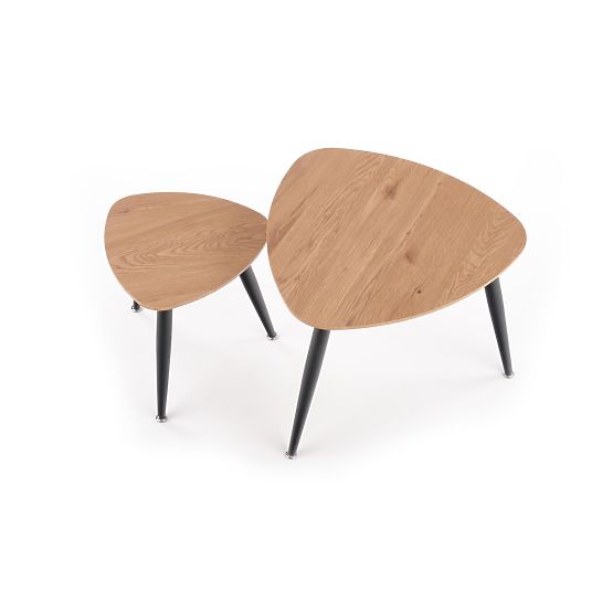 NICEA 2, set of 2 benches golden oak/black