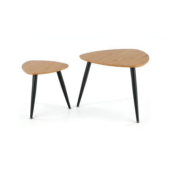 NICEA 2, set of 2 benches golden oak/black