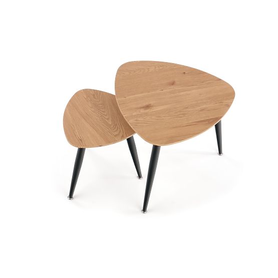 NICEA 2, set of 2 benches golden oak/black