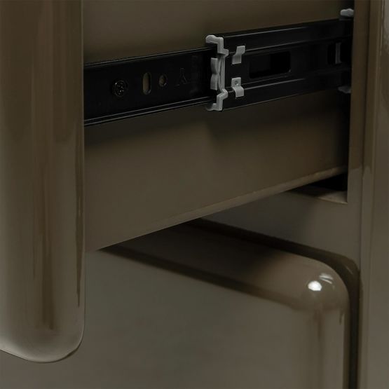 Nightstand with Drawers Lagos, Green/Gray, Rounded, Glossy