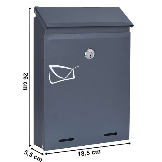 Odvin Anthracite Letter Mailbox
