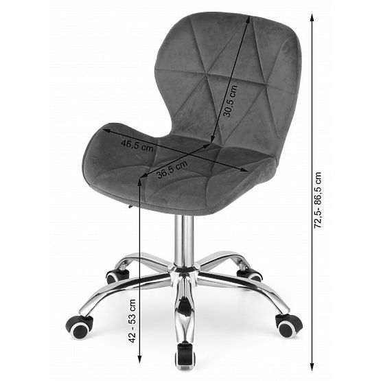 Office Swivel Chair with Wide Backrest Eco-Leather Chrome Gray