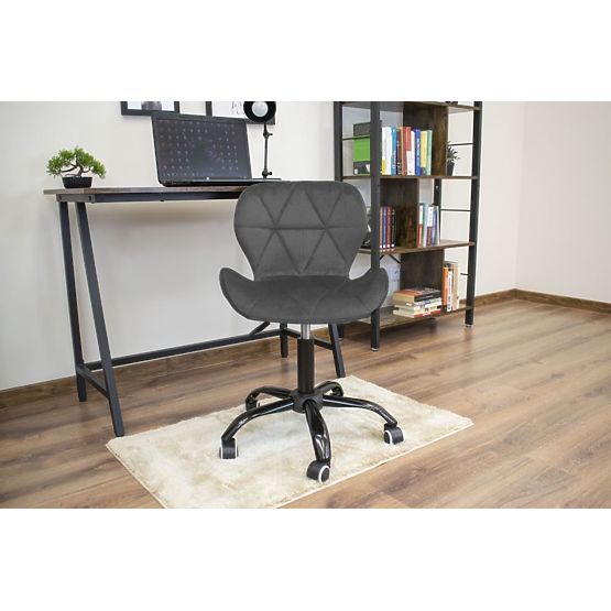 Office Swivel Chair with Wide Backrest Velvet Dark Gray