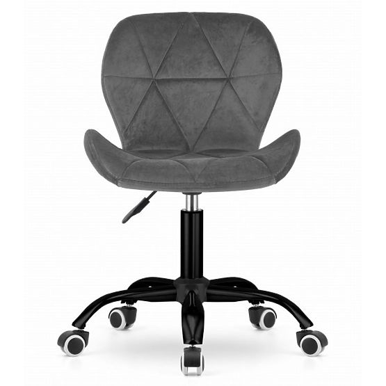 Office Swivel Chair with Wide Backrest Velvet Dark Gray