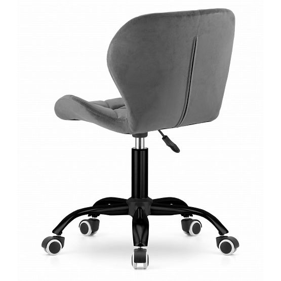 Office Swivel Chair with Wide Backrest Velvet Dark Gray