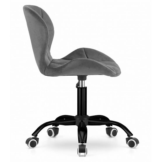 Office Swivel Chair with Wide Backrest Velvet Dark Gray