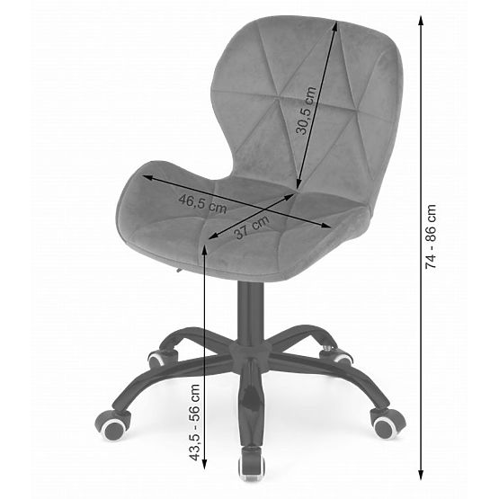 Office Swivel Chair with Wide Backrest Velvet Dark Gray