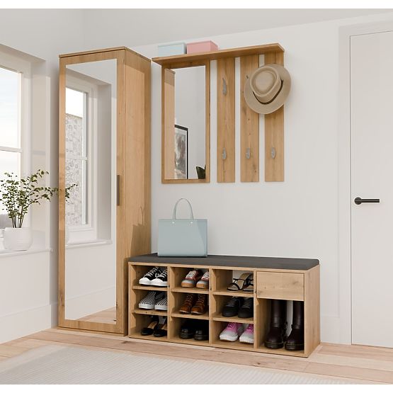 Open Shoe Cabinet TALLIN OAK ARTISAN for Hallway