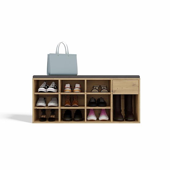 Open Shoe Cabinet TALLIN OAK ARTISAN for Hallway