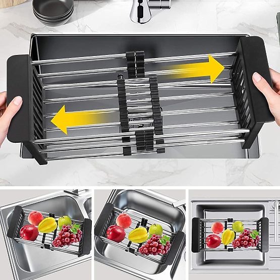 ORDOS Black Sink Basket Drainer