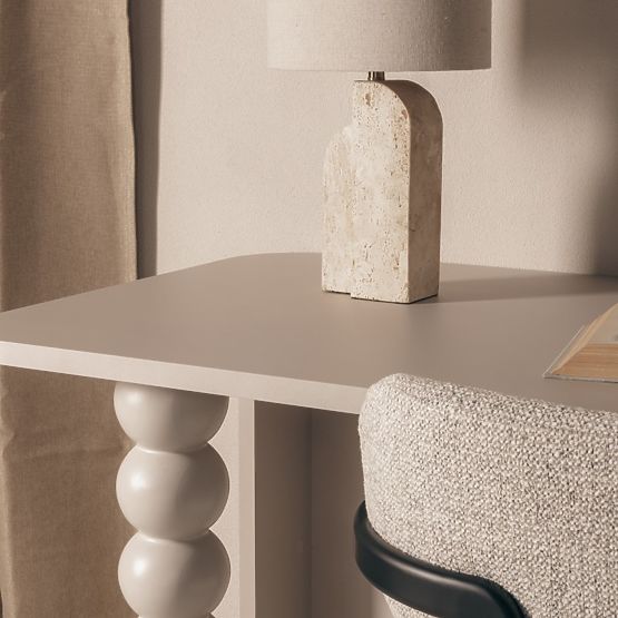 Orel Desk, Cashmere, Decorative Leg